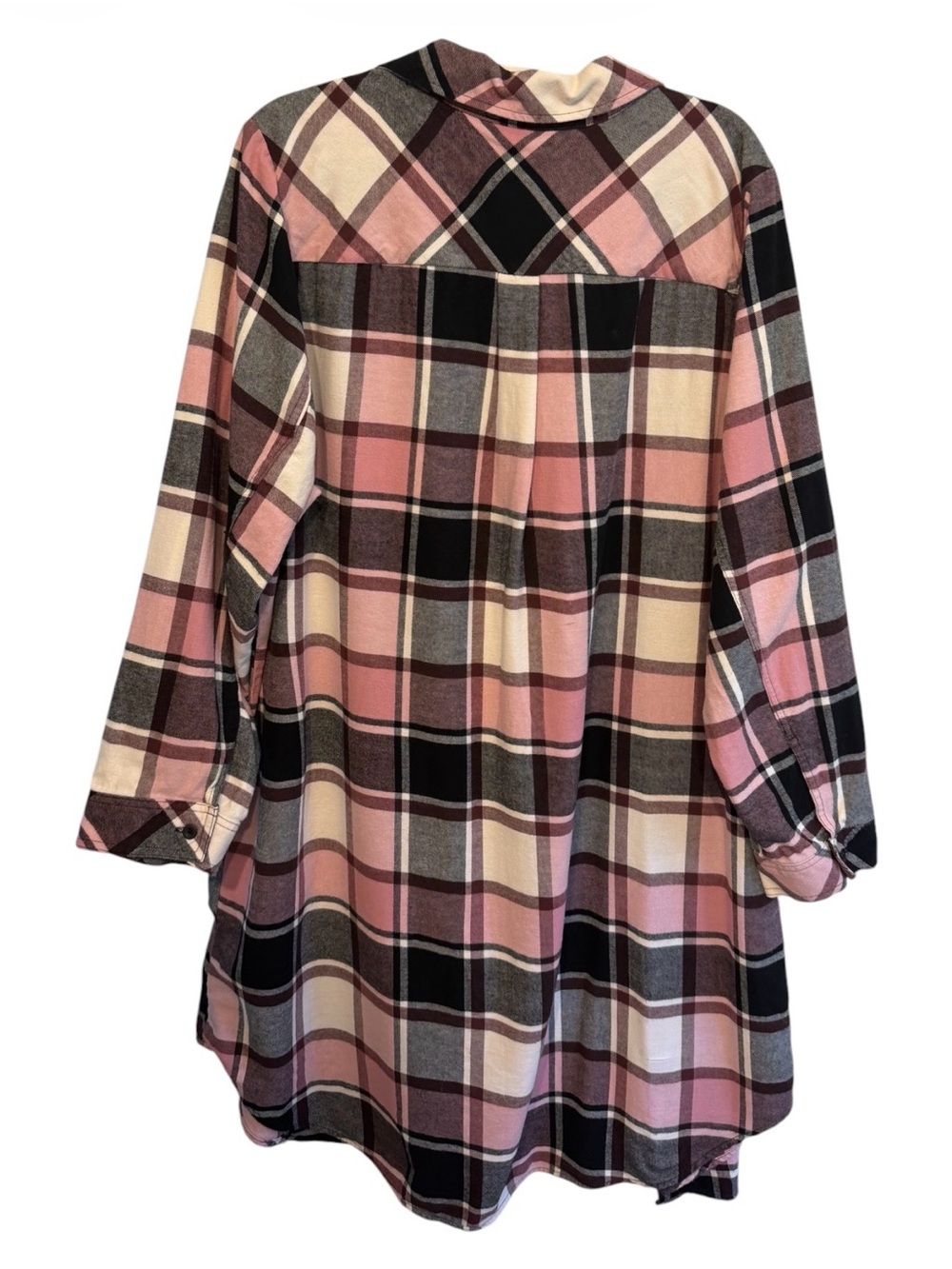torrid Pink Black Plaid Button-Up Shirt - Picture 2 of 3
